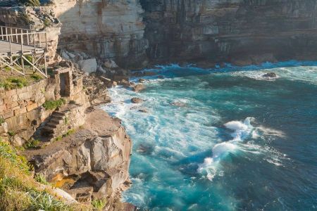 view of diamond bay cliffs & sea