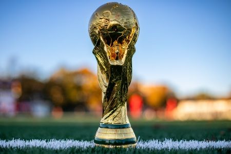 world cup trophy on grass