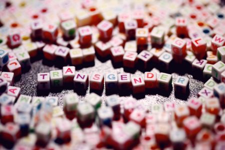 scrabble letters spelling 'transgender'